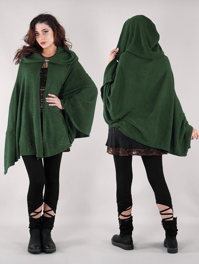 Toonzshop Danae Hooded Cape Poncho's Dames Groen | BR8674519