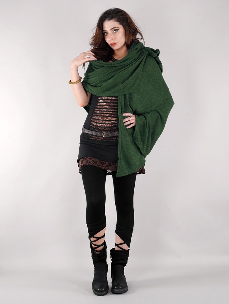 Toonzshop Danae Hooded Cape Poncho's Dames Groen | BR8674519