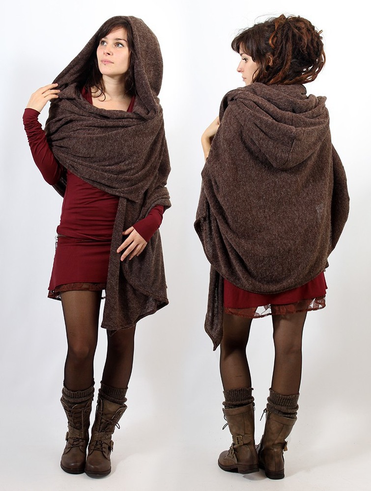 Toonzshop Danae Hooded Cape Poncho's Dames Bruin | EN3541062