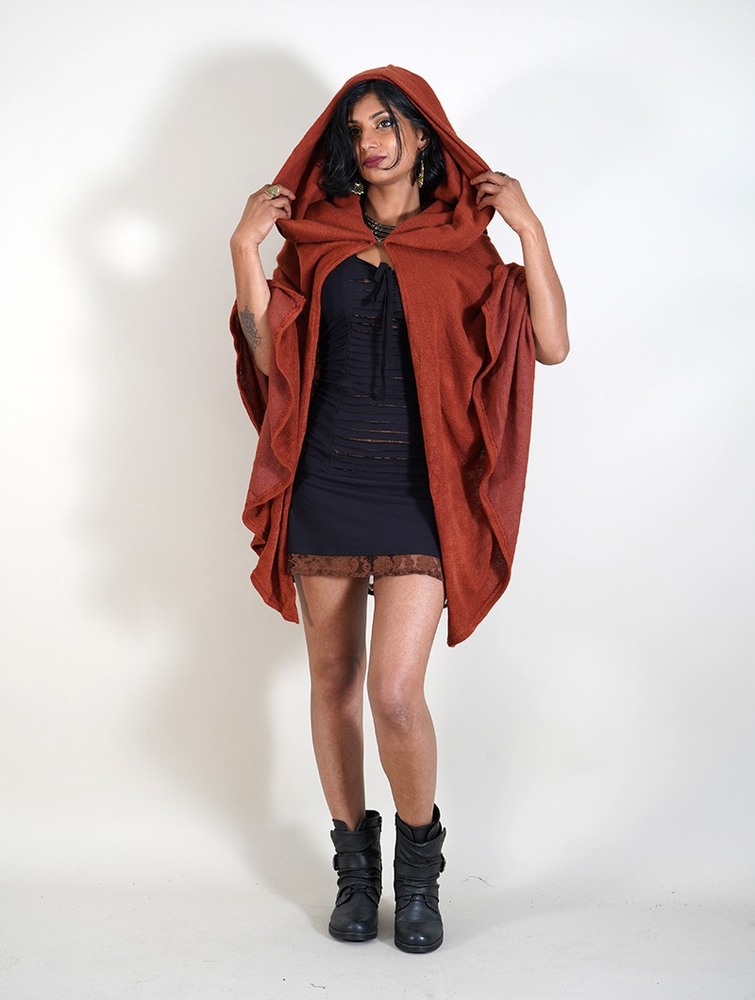 Toonzshop Danae Hooded Cape Poncho's Dames Sienna | VS9104732