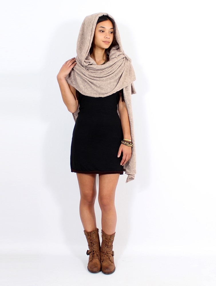 Toonzshop Danae Hooded Cape Poncho's Dames Beige | TA9172683