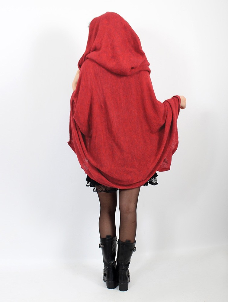 Toonzshop Danae Hooded Cape Poncho's Dames Rood | EY1903846