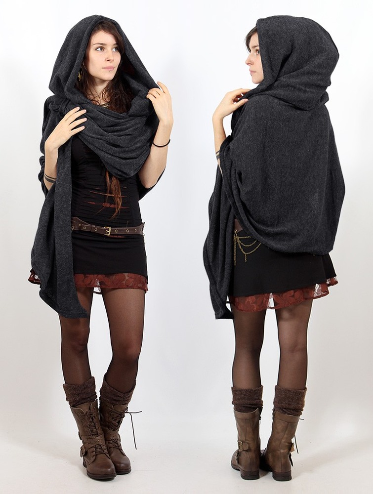 Toonzshop Danae Hooded Cape Poncho's Dames Grijs | BQ1527084