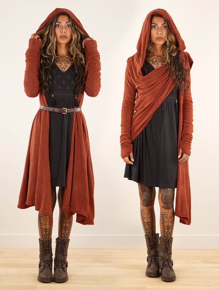 Toonzshop Danaeriz Long Sleeve Hooded Shawl Cardigan Cardigan Dames Sienna | RC2835049