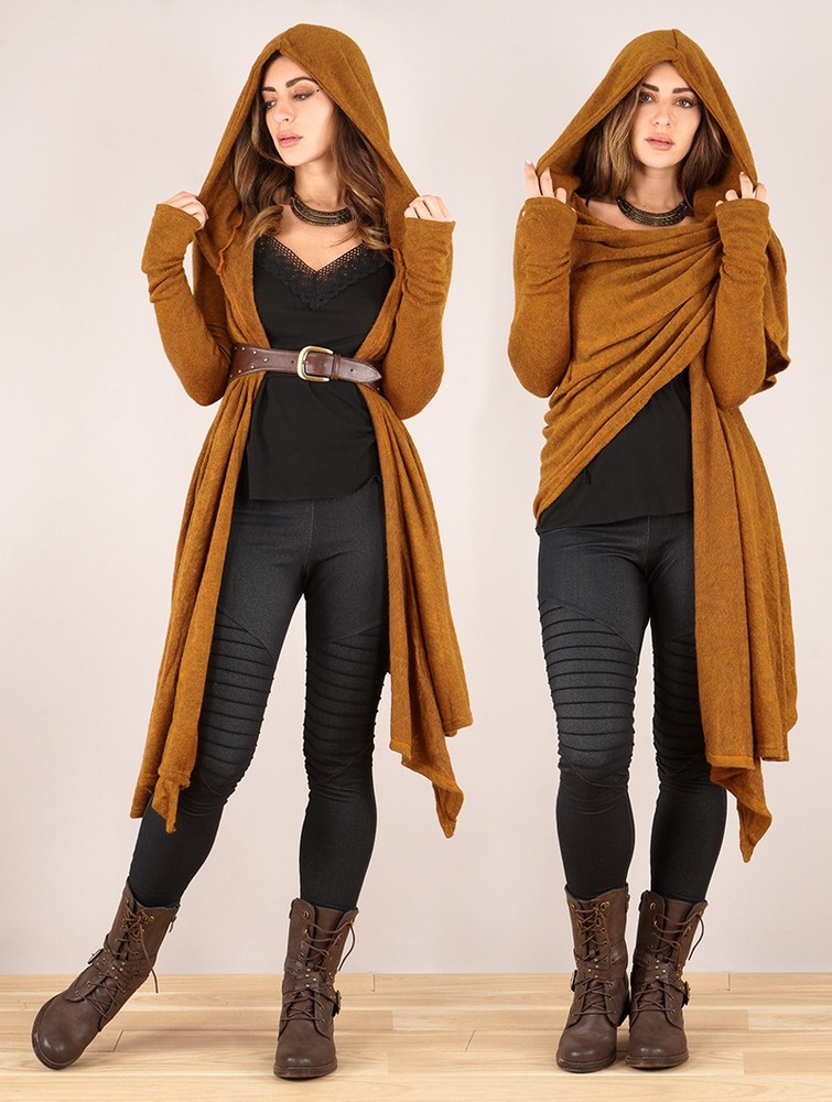 Toonzshop Danaeriz Long Sleeve Hooded Shawl Cardigan Cardigan Dames Rusty | PM1529780