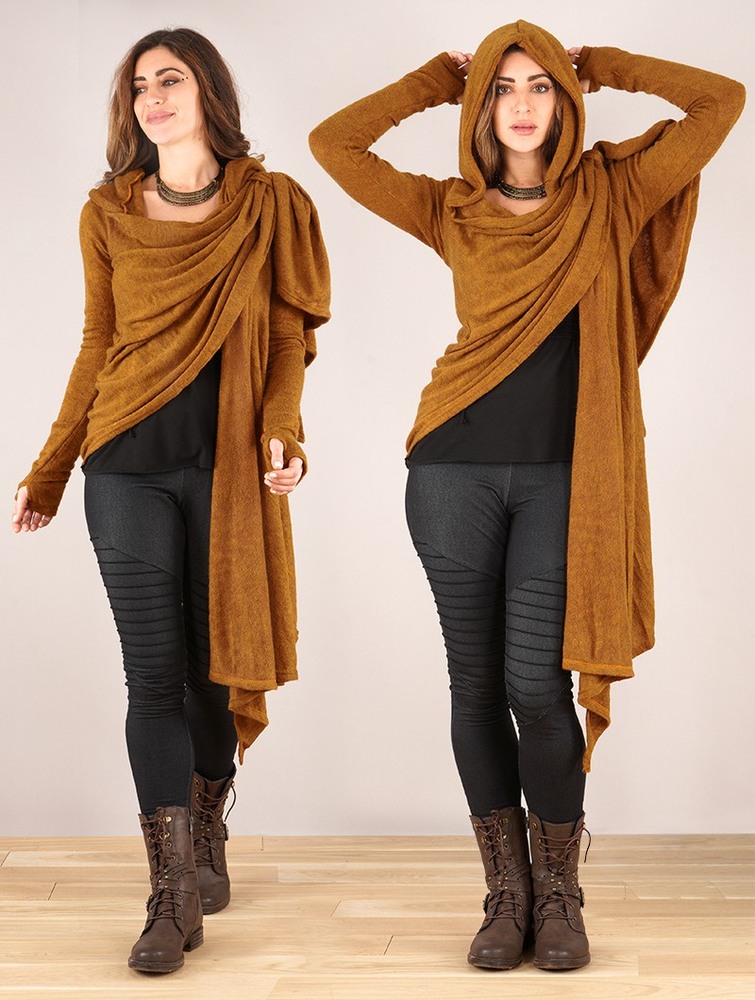 Toonzshop Danaeriz Long Sleeve Hooded Shawl Cardigan Cardigan Dames Rusty | PM1529780