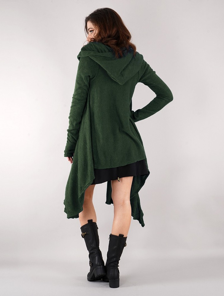 Toonzshop Danaeriz Long Sleeve Hooded Shawl Cardigan Cardigan Dames Groen | QD7568341