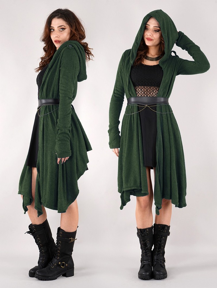 Toonzshop Danaeriz Long Sleeve Hooded Shawl Cardigan Cardigan Dames Groen | QD7568341