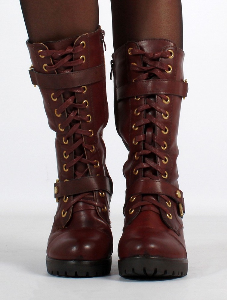 Toonzshop Dezba High Boots Laarzen Dames Auburn and old brass details | XY9584137