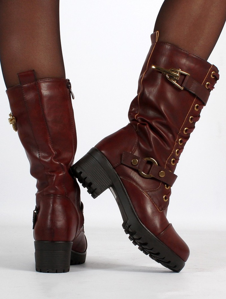 Toonzshop Dezba High Boots Laarzen Dames Auburn and old brass details | XY9584137