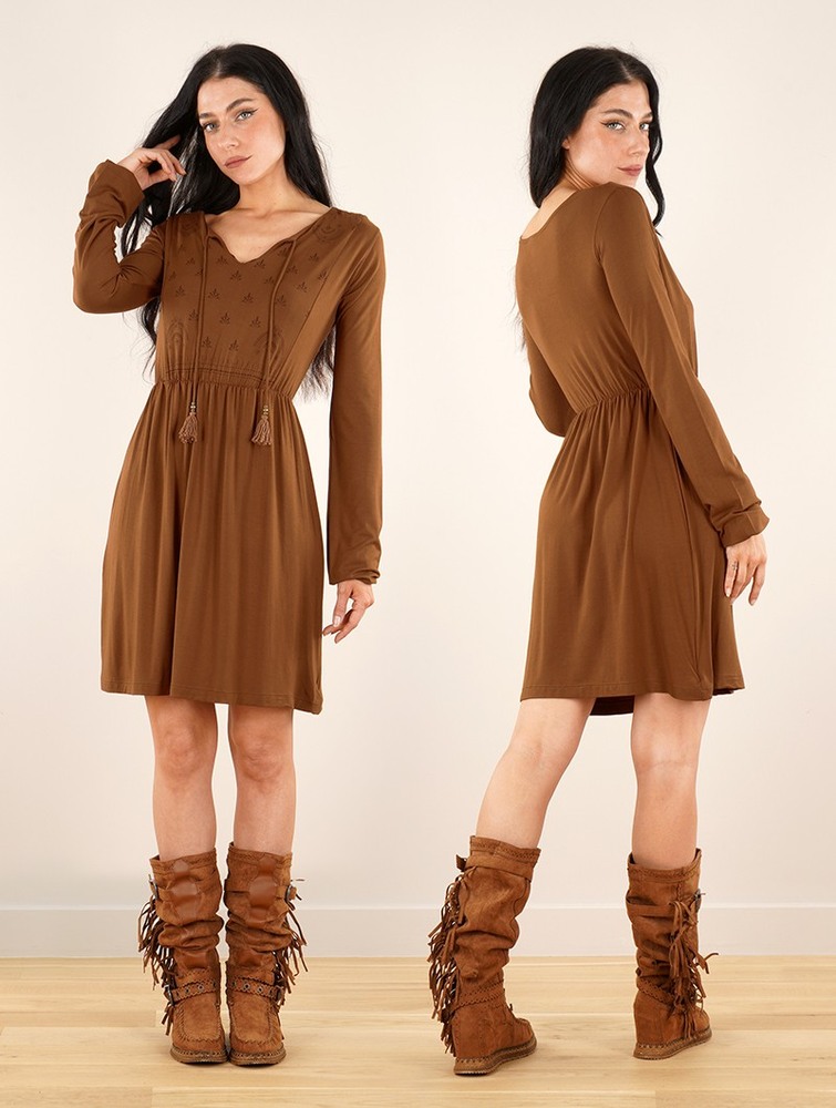 Toonzshop Eireen Long Sleeve Dress Jurk Dames Rusty | RI1295746