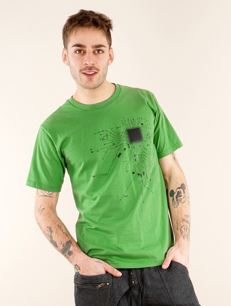 Toonzshop Electrosystem Printed Short Sleeve T-shirt T-Shirt Heren Groen | HX4175869