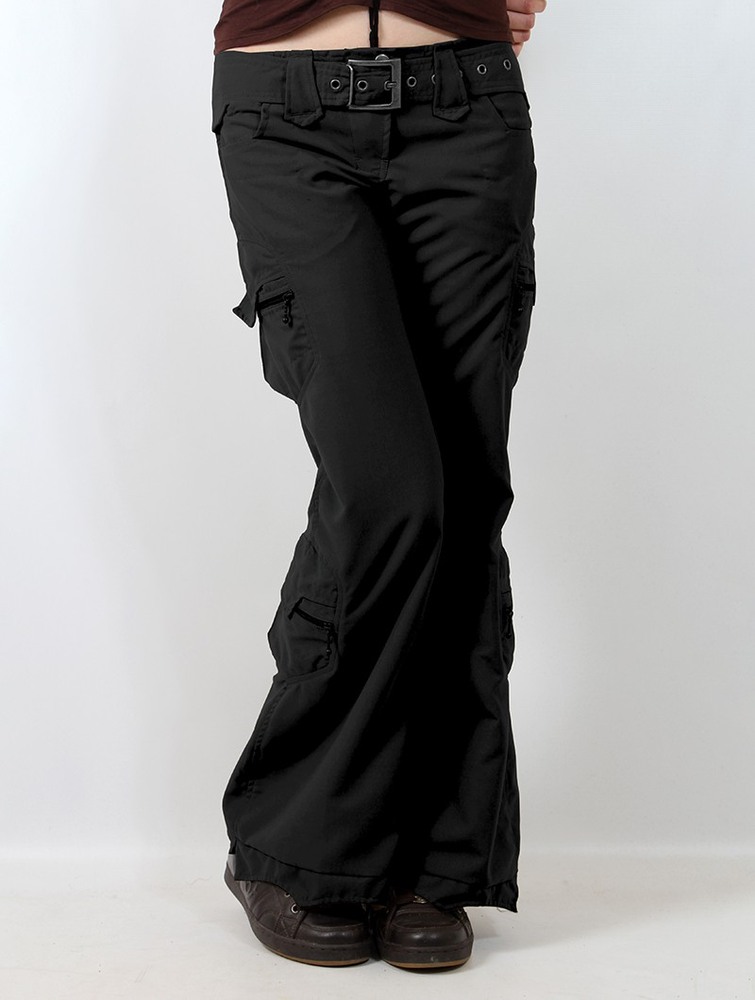 Toonzshop Enigma Flared Cargo Pants Broek Dames Zwart | UK5746283