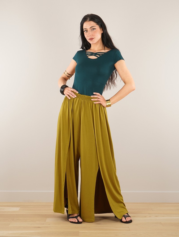 Toonzshop Félise Split Loose Pants Broek Dames Goldengreen | CO9847536