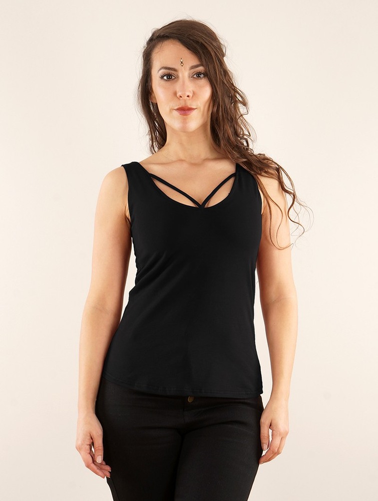 Toonzshop Full Moon Reversible Top Topjes Dames Zwart | HG0465872