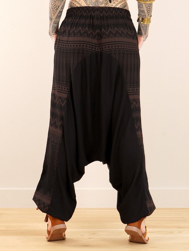 Toonzshop Ginie Aztec Light Harem Pants Broek Dames Zwart Bruin | YA4135207