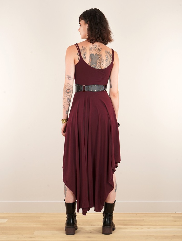 Toonzshop Gypse Asymmetric Flared Long Dress Jurk Dames Wine | IA9701864