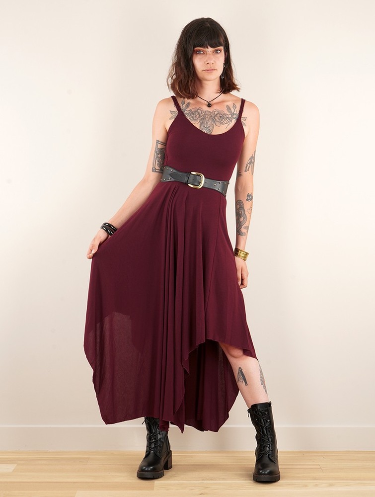 Toonzshop Gypse Asymmetric Flared Long Dress Jurk Dames Wine | IA9701864