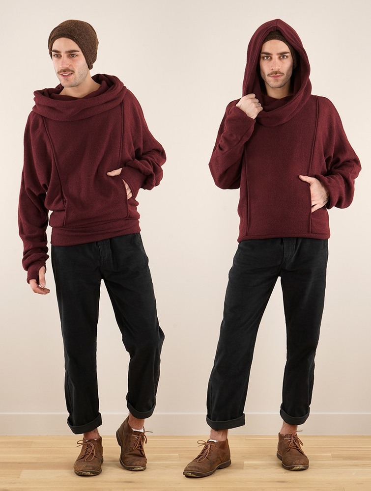 Toonzshop Helixx Retractable Hooded Long Sweater Trui Dames Wine | KB6587021