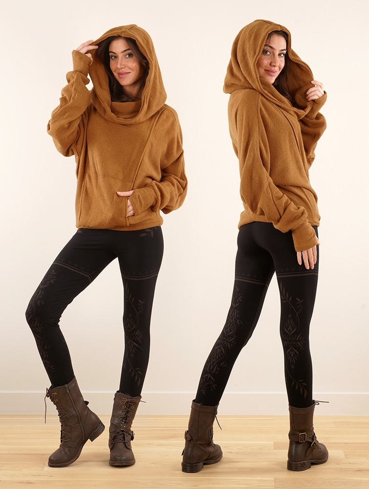 Toonzshop Helixx Retractable Hooded Long Sweater Trui Dames Rusty | IG7156820