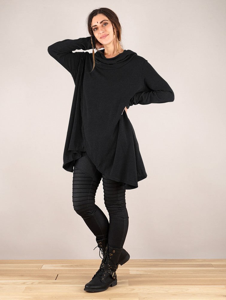 Toonzshop Inika Poncho Pullover Pullover Dames Zwart | MA1274650