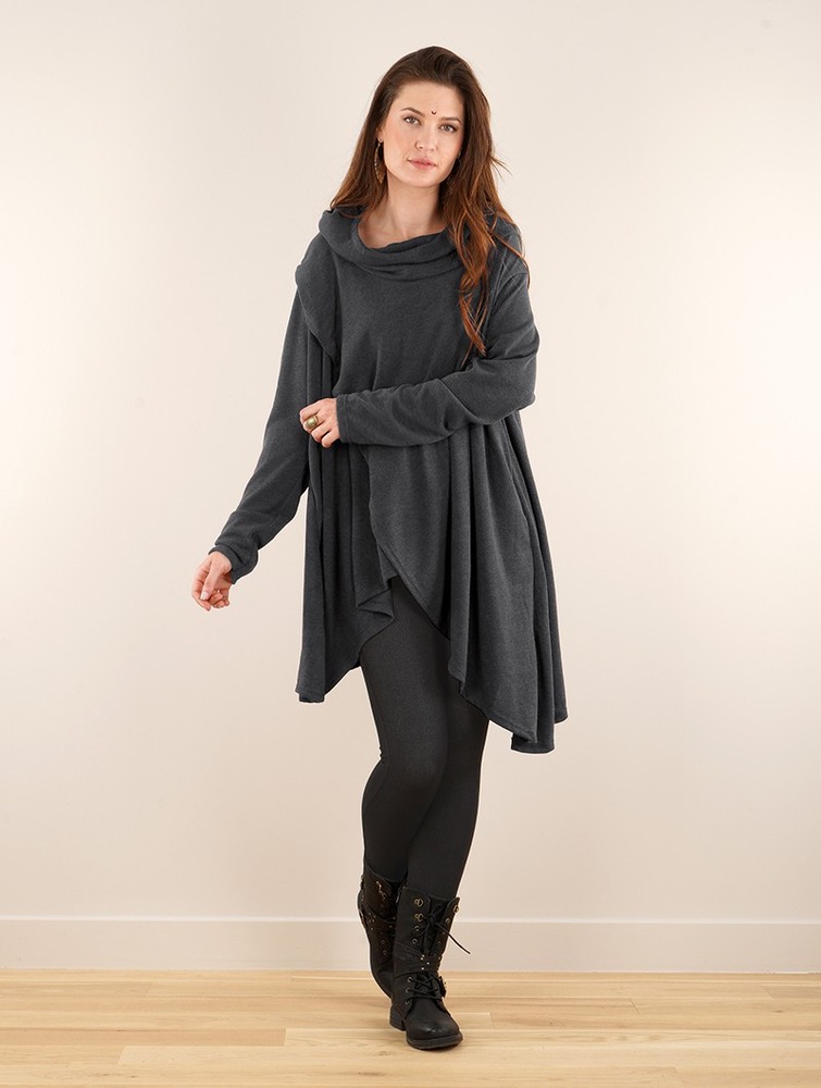 Toonzshop Inika Poncho Pullover Pullover Dames Donkergrijs | HD7813259