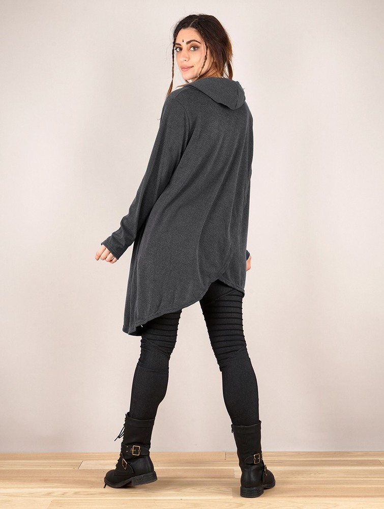 Toonzshop Inika Poncho Pullover Pullover Dames Donkergrijs | HD7813259