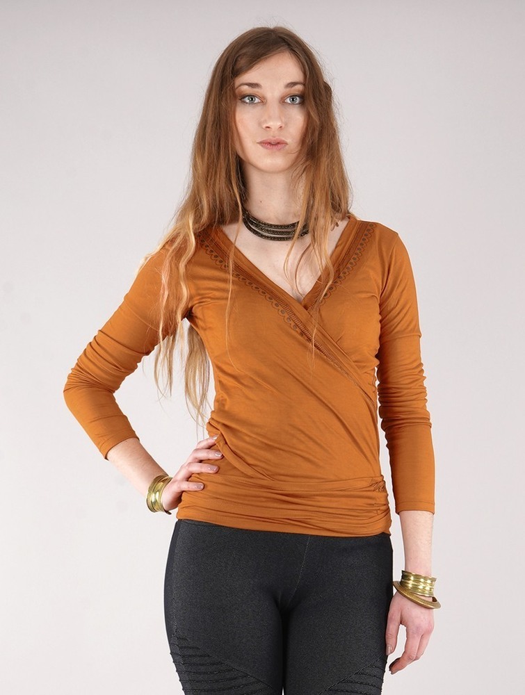 Toonzshop Irwaen Indie Long Sleeve Top Topjes Dames Rusty | ZM6187934