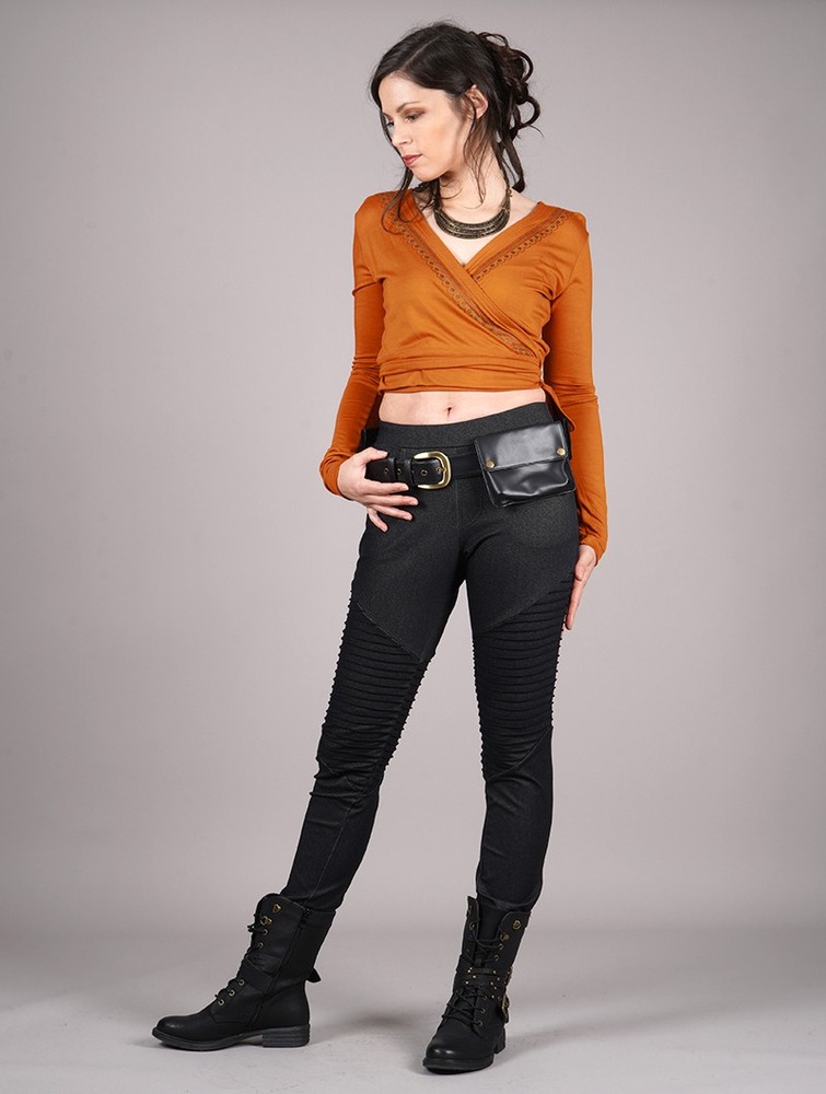 Toonzshop Irwaen Indie Long Sleeved Crop Top Topjes Dames Rusty | OG3167082