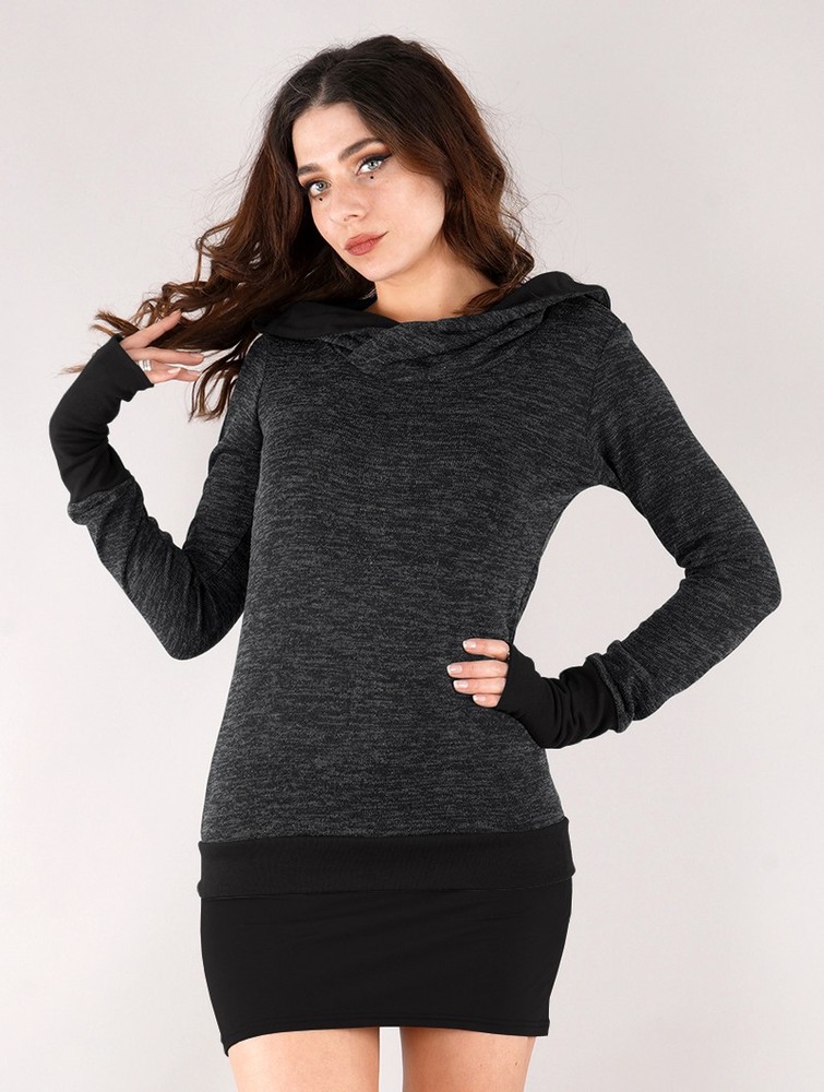 Toonzshop Janjira Pullover Pullover Dames Donkergrijs Zwart | SQ9435602