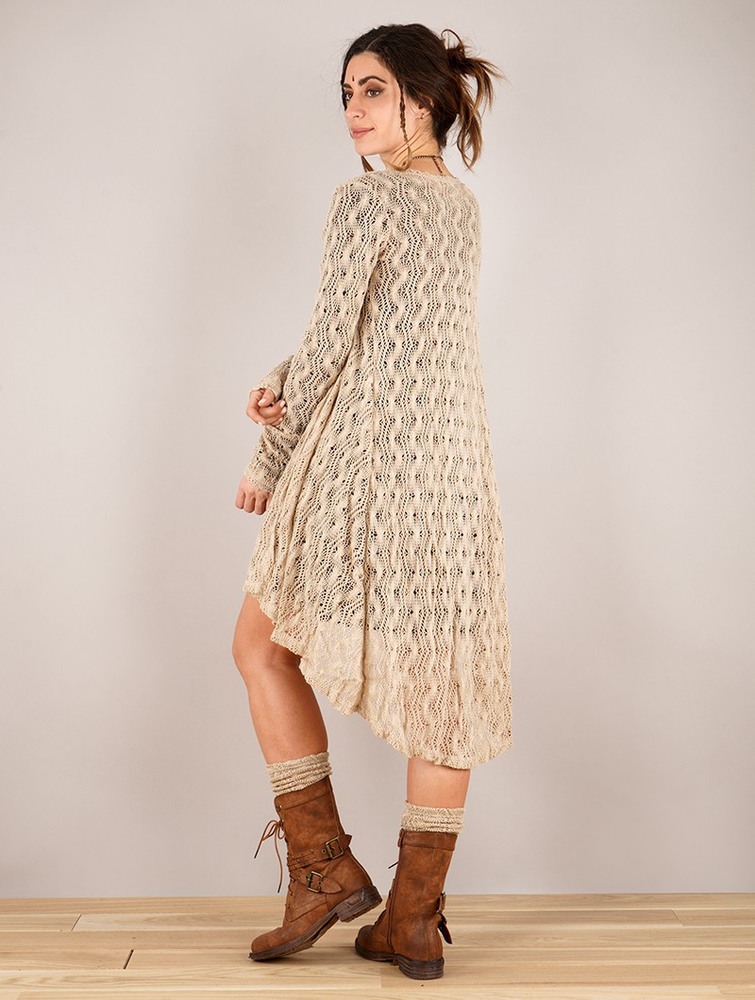 Toonzshop Kalyäa Crochet Cardigan Cardigan Dames Beige | QW3940216