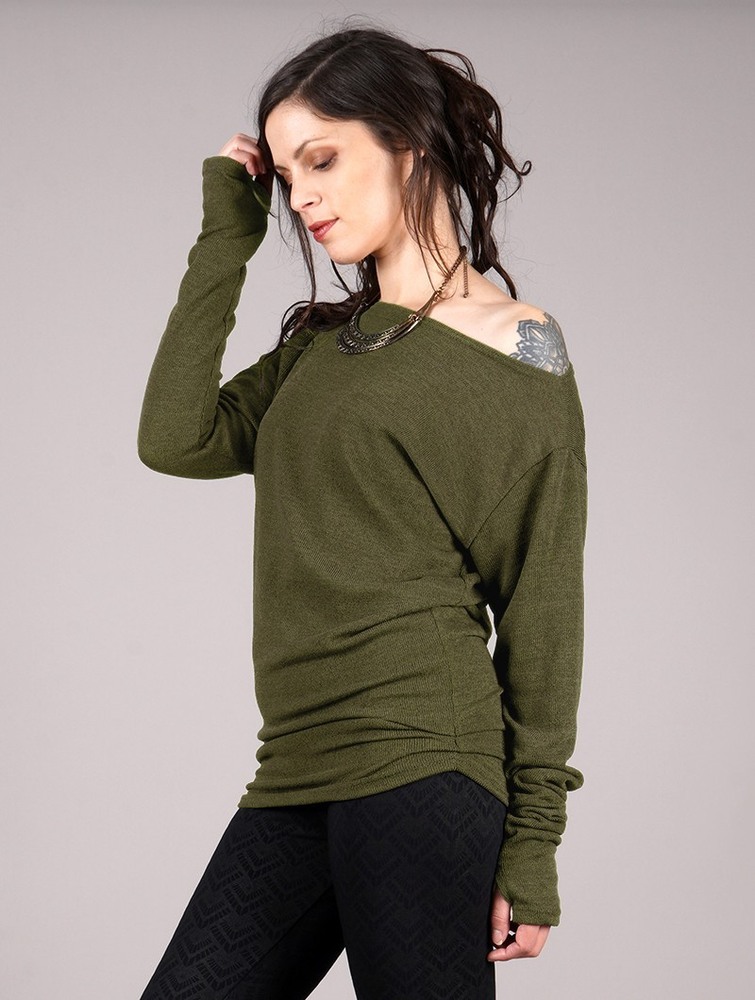 Toonzshop Kayäaz Batwing Sleeve Sweater Trui Dames Groen | ZY2930584