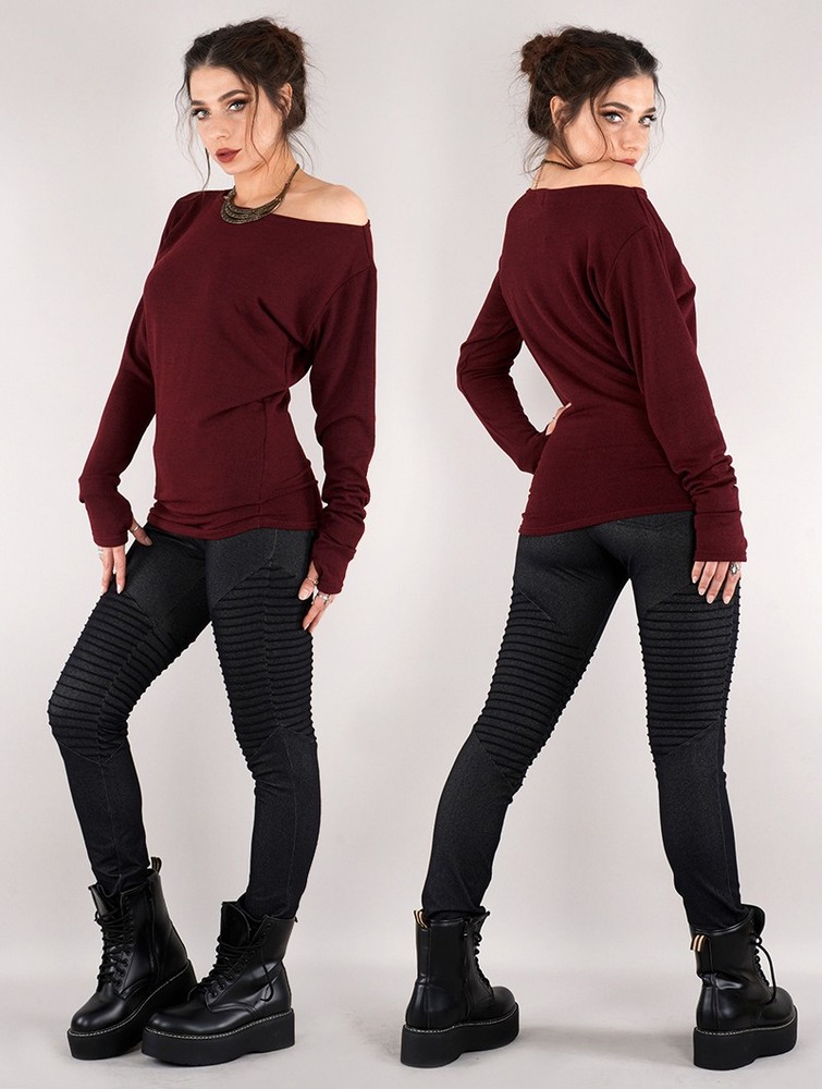 Toonzshop Kayäaz Batwing Sleeve Sweater Trui Dames Wine | IL8702135