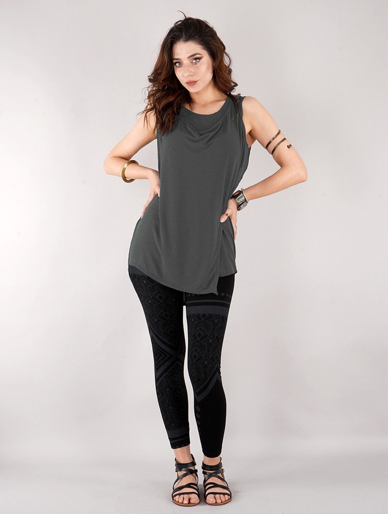 Toonzshop Leigha Loose Sleeveless Top Topjes Dames Donkergrijs | XA4653892