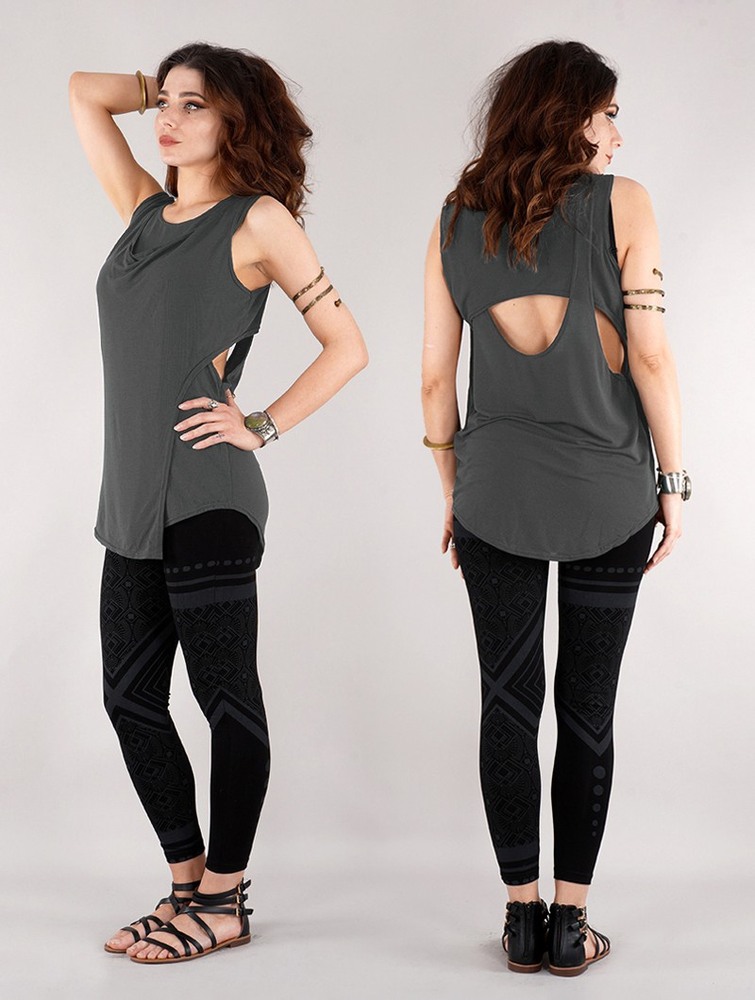 Toonzshop Leigha Loose Sleeveless Top Topjes Dames Donkergrijs | XA4653892