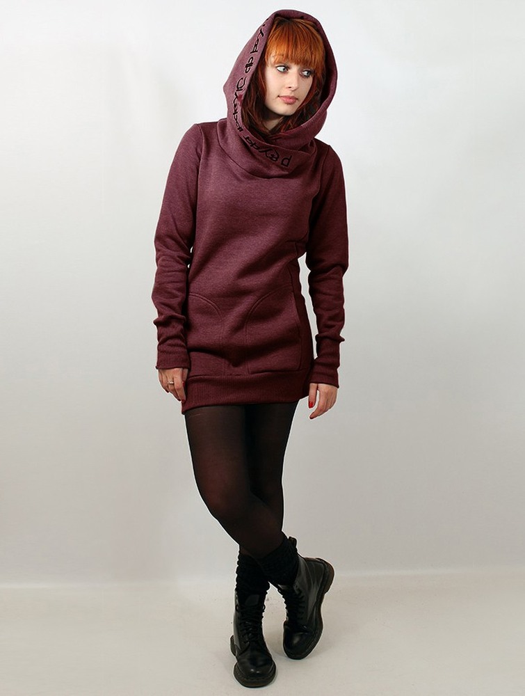 Toonzshop Lovely Reaper Long Hoodie Hoodie Dames Mottled wine | HQ8947306