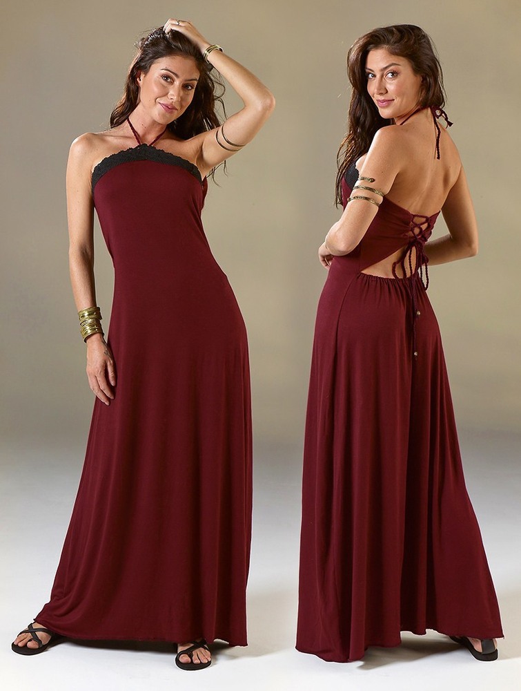 Toonzshop Lüune Sleeveless Long Dress Jurk Dames Wine | DN6740982