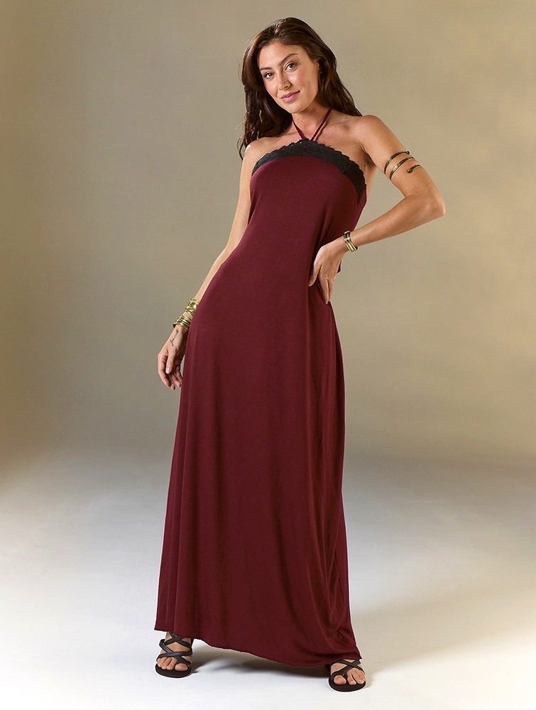 Toonzshop Lüune Sleeveless Long Dress Jurk Dames Wine | DN6740982