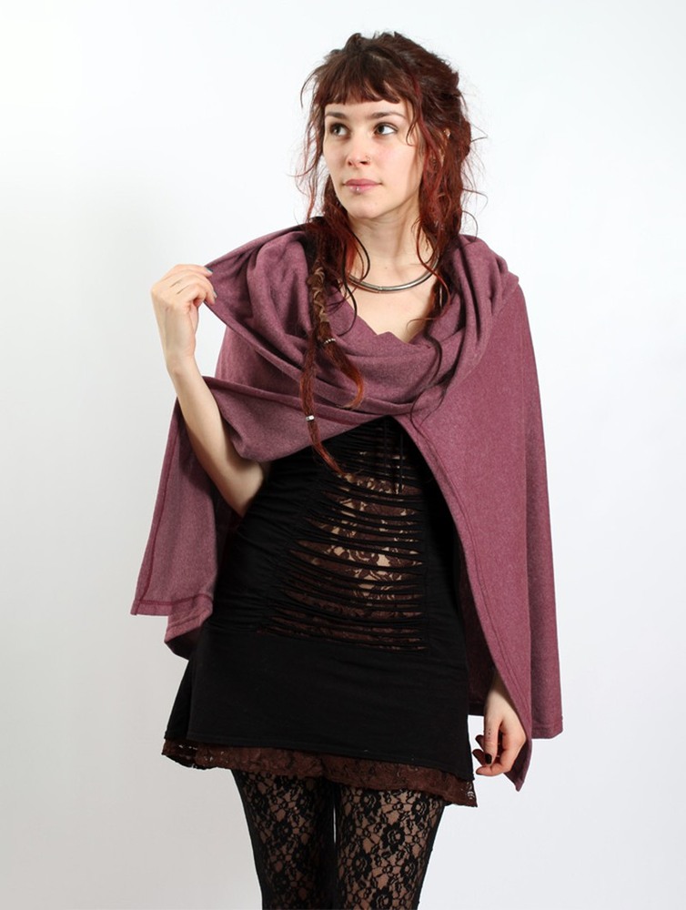 Toonzshop Magik Hooded Cape Poncho's Dames Wine | ZP4907281