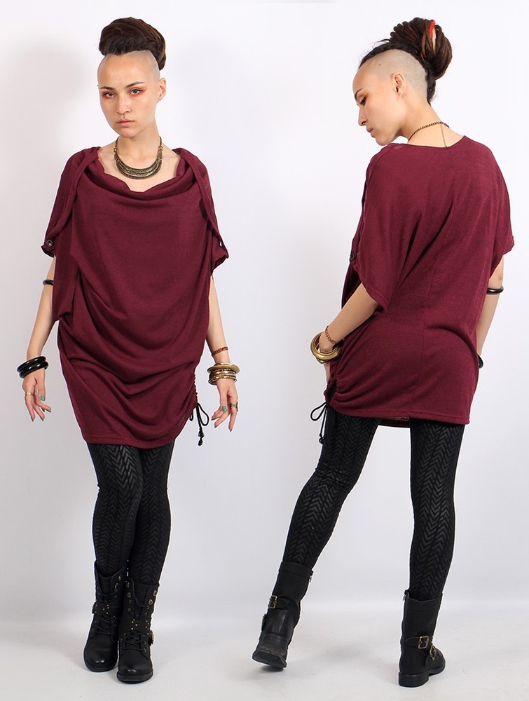 Toonzshop Mandlu Tunic Top Topjes Dames Donkerrood | BV7489301