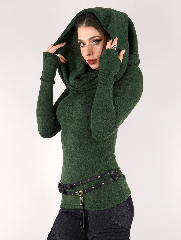 Toonzshop Mantra Big Collar Sweater Trui Dames Groen | EH7168042