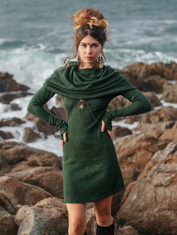 Toonzshop Mantra Sweater Dress Jurk Dames Groen | HN2189067