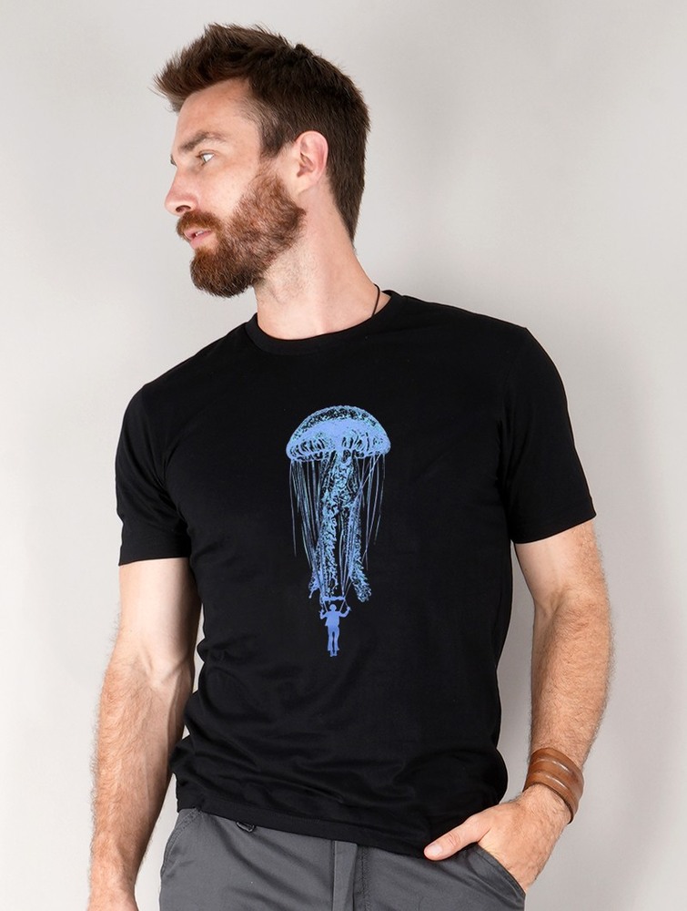 Toonzshop Medusa Parachute Printed Short Sleeve T-shirt T-Shirt Heren Zwart | GZ5210978