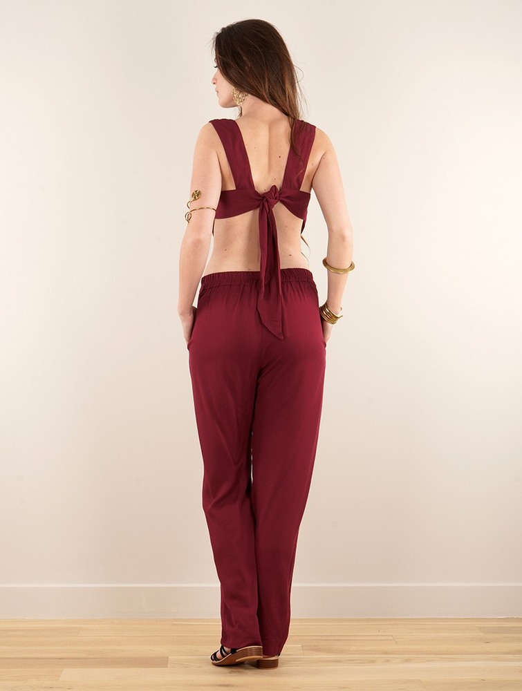 Toonzshop Minyar Bare Back Strappy Jumpsuit Jumpsuit Dames Wine | XB6087213