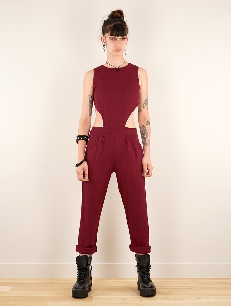 Toonzshop Minyar Bare Back Strappy Jumpsuit Jumpsuit Dames Wine | XB6087213