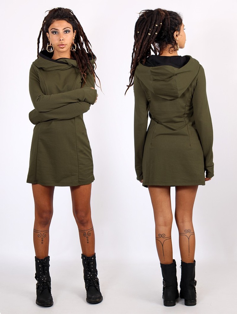 Toonzshop Myäa Sweatshirt Dress Jurk Dames Groen | TY8562039