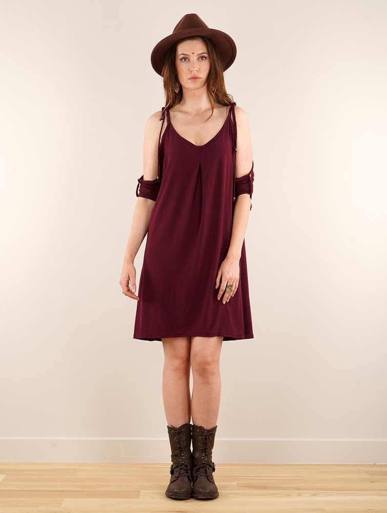 Toonzshop Narasimhäa Bare Shoulders Dress Jurk Dames Wine | BE1670328