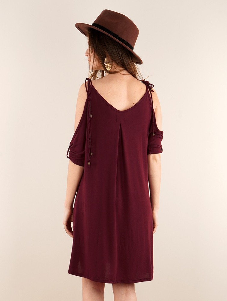 Toonzshop Narasimhäa Bare Shoulders Dress Jurk Dames Wine | BE1670328