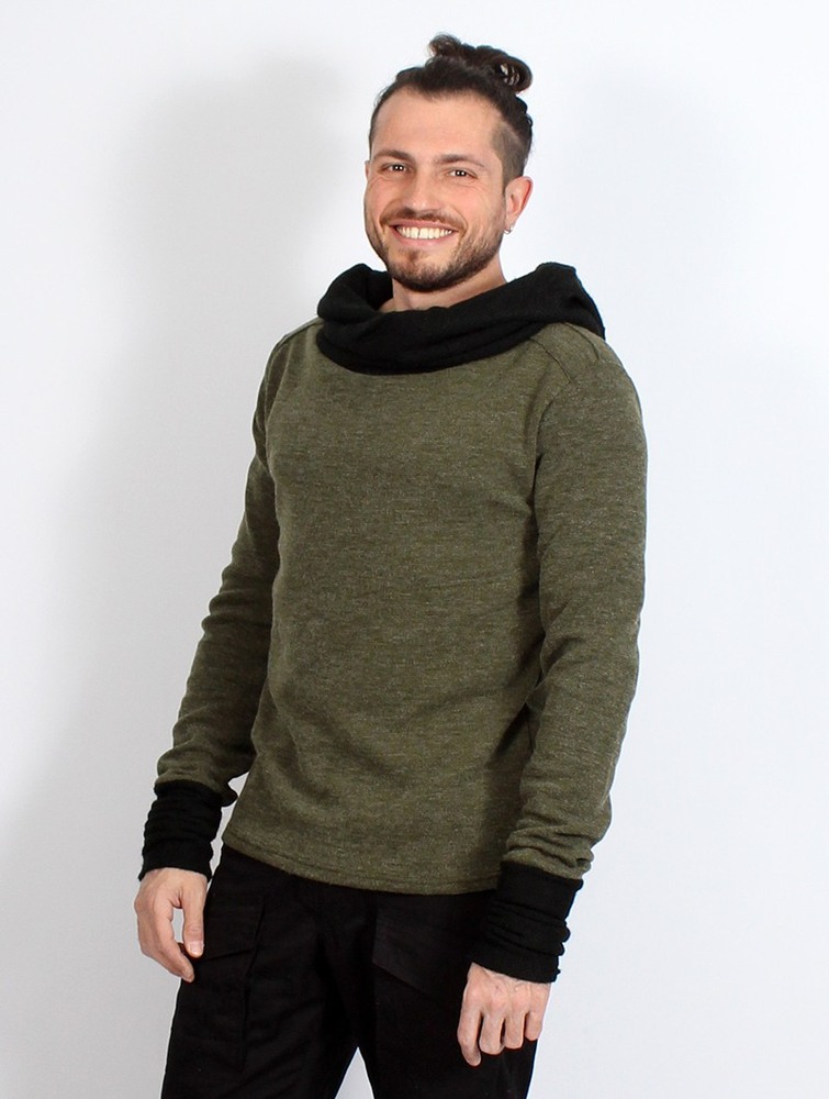 Toonzshop Nemöo Big Collar Hooded Sweater Trui Heren Groen | ME2197538