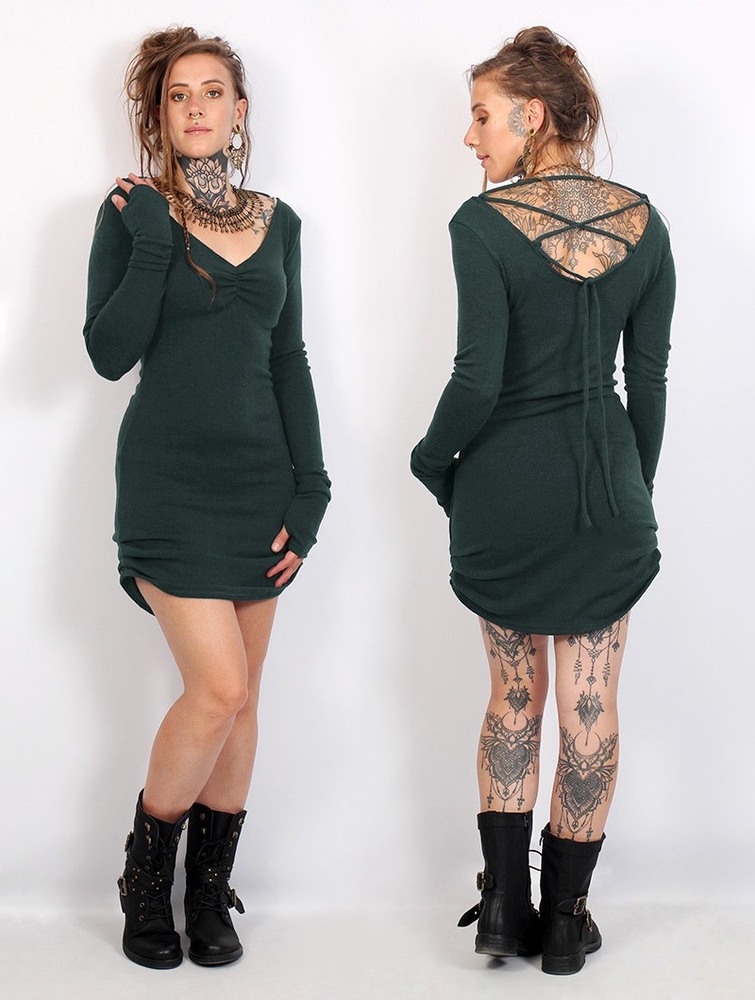 Toonzshop Nikkäa Sweater Dress Jurk Dames Donker | VP0897621